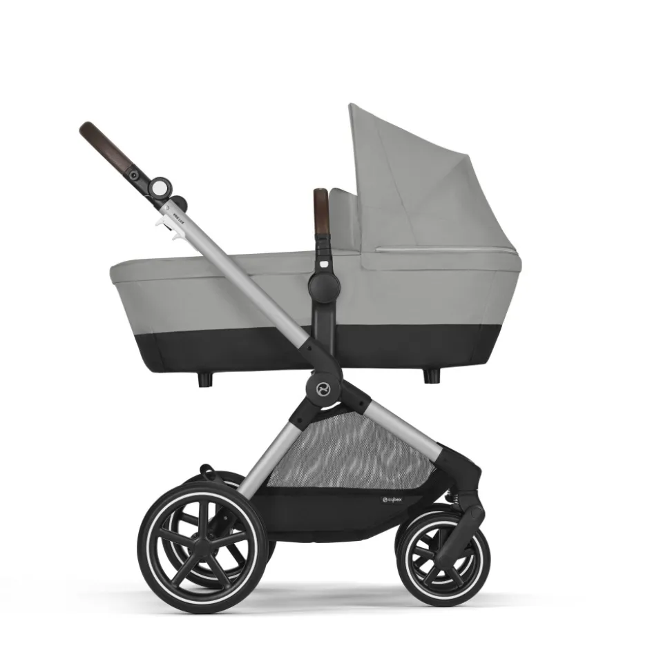Poussette eos lux 2-en-1 stone grey châssis silver