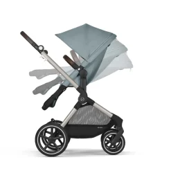 Poussette eos lux 2-en-1 stormy blue châssis taupe