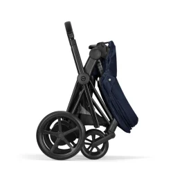 Poussette e-priam 2 rebellious luxury denim blue châssis matt black