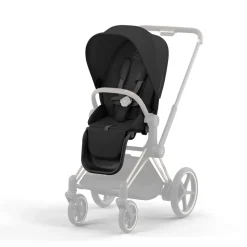 Poussette e-priam 2 sepia black châssis chrome brown