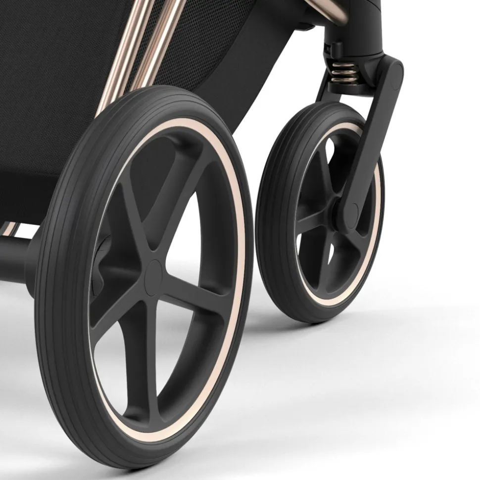 Poussette e-priam 2 sepia black châssis rose gold