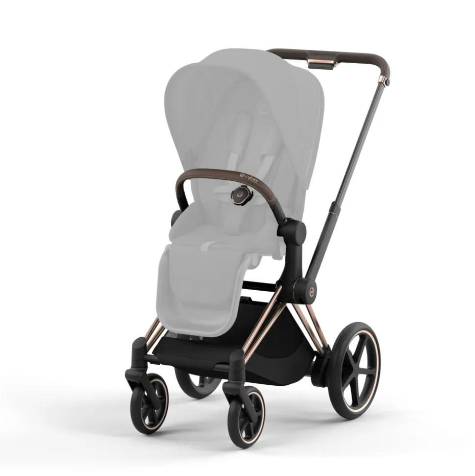 Poussette e-priam 2 sepia black châssis rose gold