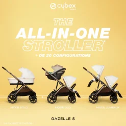 Poussette gazelle s moss green châssis taupe