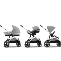 Poussette gazelle s stone grey châssis silver