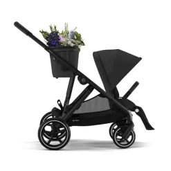 Poussette jumeaux gazelle s moon black + 2 sièges auto aton b2 i-size + 2 nacelles s