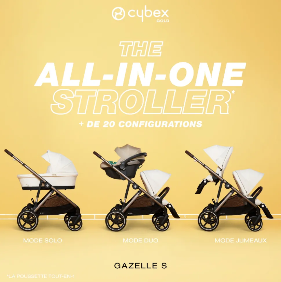 Poussette jumeaux gazelle s stone grey + 2 sièges auto aton b2 i-size + 2 nacelles s