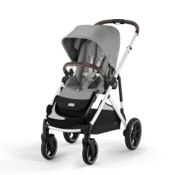 Poussette jumeaux gazelle s stone grey + 2 sièges auto aton b2 i-size + 2 nacelles s