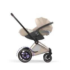 Poussette électrique e-priam 3 cozy beige châssis rosegold