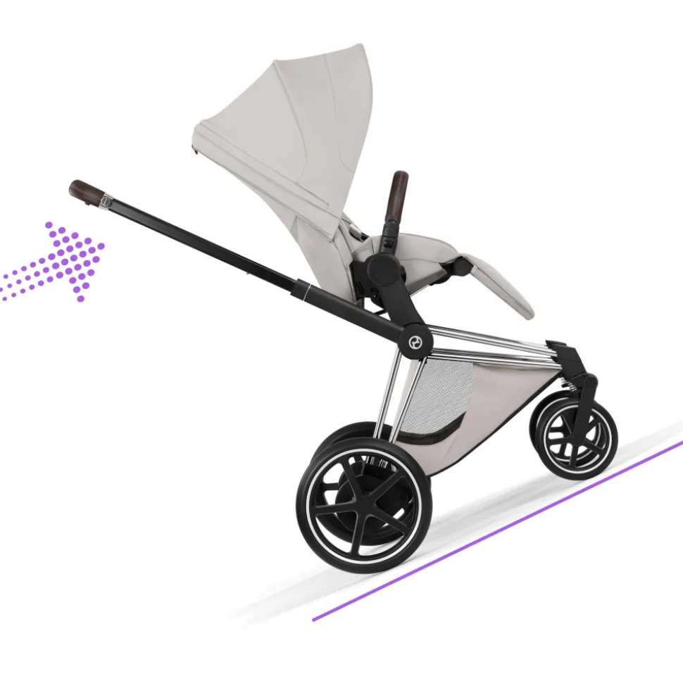 Poussette électrique e-priam 3 city grey châssis chrome