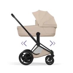 Poussette électrique e-priam 3 cozy beige châssis matt black