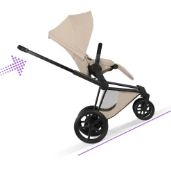 Poussette électrique e-priam 3 cozy beige châssis matt black