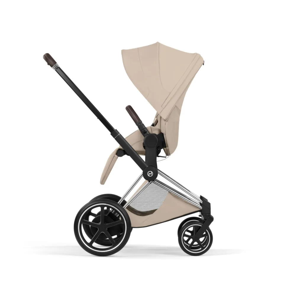 Poussette électrique e-priam 3 cozy beige châssis chrome