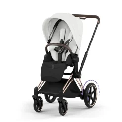Poussette électrique e-priam 3 off white châssis rosegold