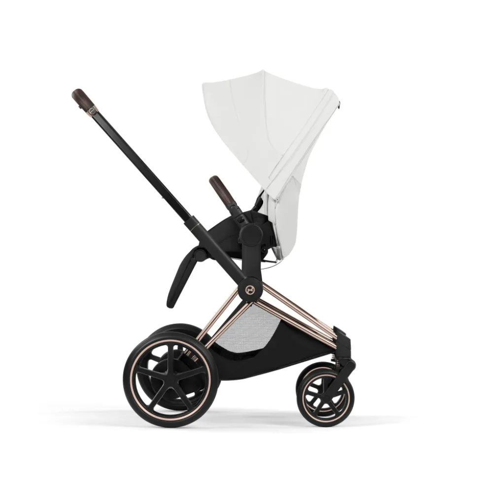 Poussette électrique e-priam 3 off white châssis rosegold