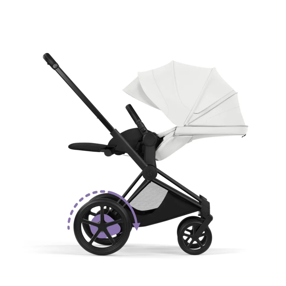 Poussette électrique e-priam 3 off white châssis matt black