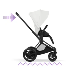 Poussette électrique e-priam 3 off white châssis matt black