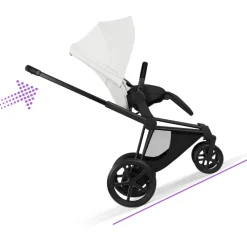 Poussette électrique e-priam 3 off white châssis matt black