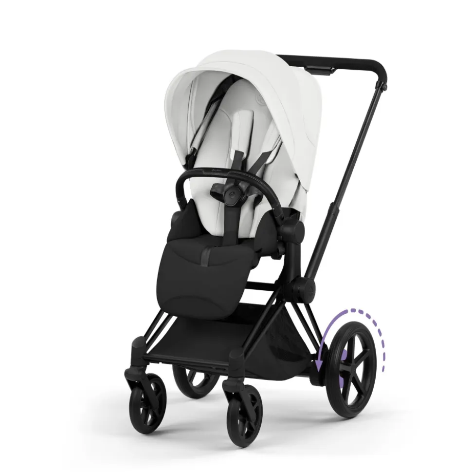 Poussette électrique e-priam 3 off white châssis matt black