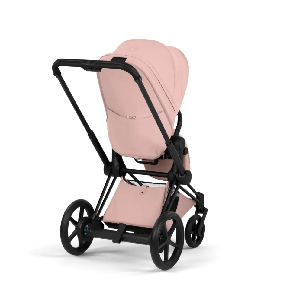 Poussette électrique e-priam 3 peach pink châssis matt black