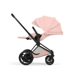 Poussette électrique e-priam 3 peach pink châssis matt black