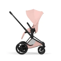 Poussette électrique e-priam 3 peach pink châssis matt black