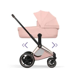 Poussette électrique e-priam 3 peach pink châssis rosegold
