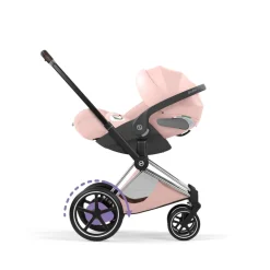 Poussette électrique e-priam 3 peach pink châssis chrome