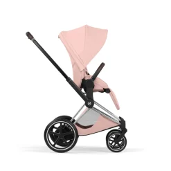 Poussette électrique e-priam 3 peach pink châssis chrome