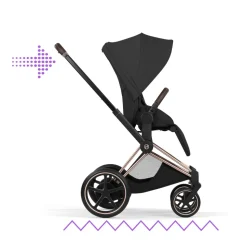 Poussette électrique e-priam 3 sepia black châssis rosegold