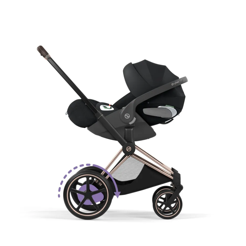 Poussette électrique e-priam 3 sepia black châssis rosegold
