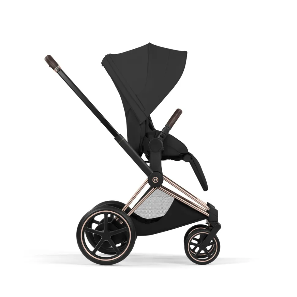 Poussette électrique e-priam 3 sepia black châssis rosegold
