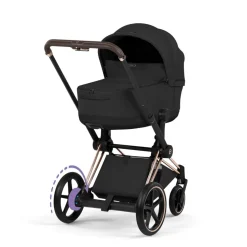 Poussette électrique e-priam 3 sepia black châssis rosegold