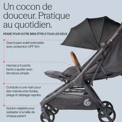 Poussette metro 3 deluxe pearl grey