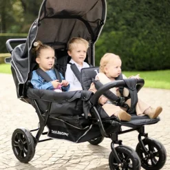 Poussette 3 places noire