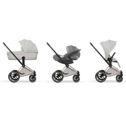 Poussette priam 5 city grey châssis rosegold
