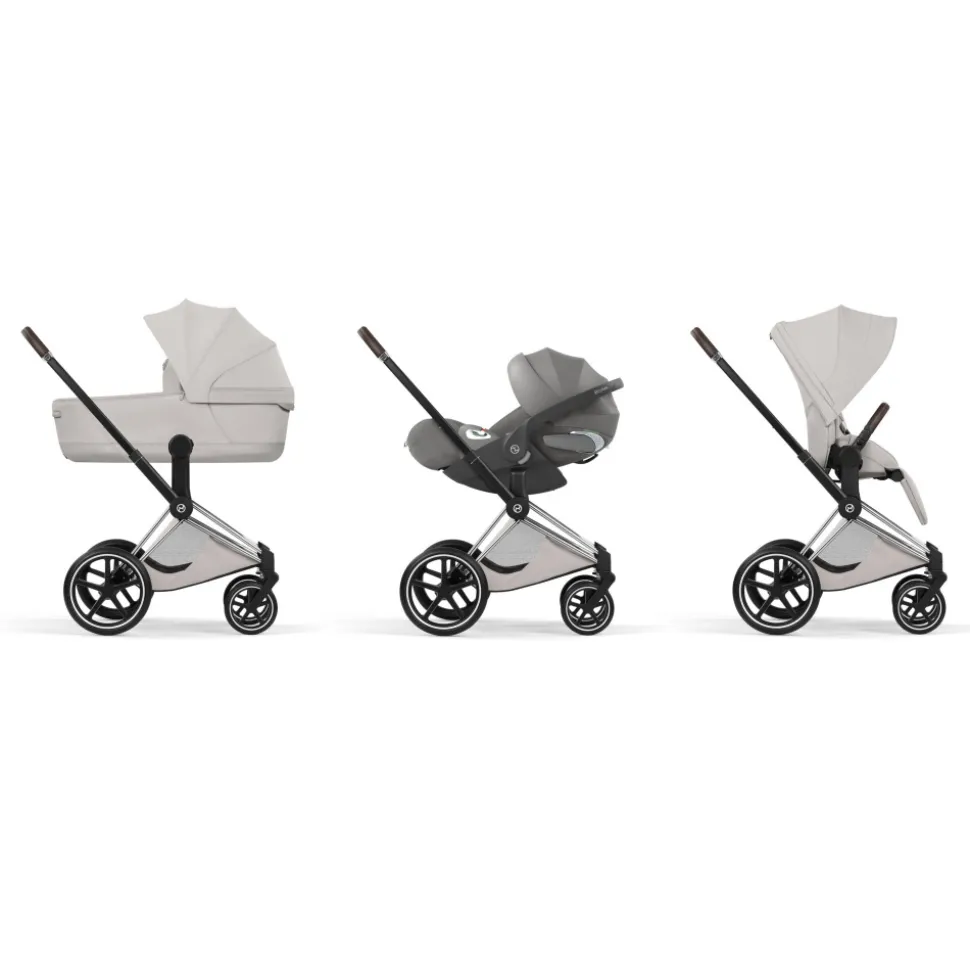 Poussette priam 5 city grey châssis chrome