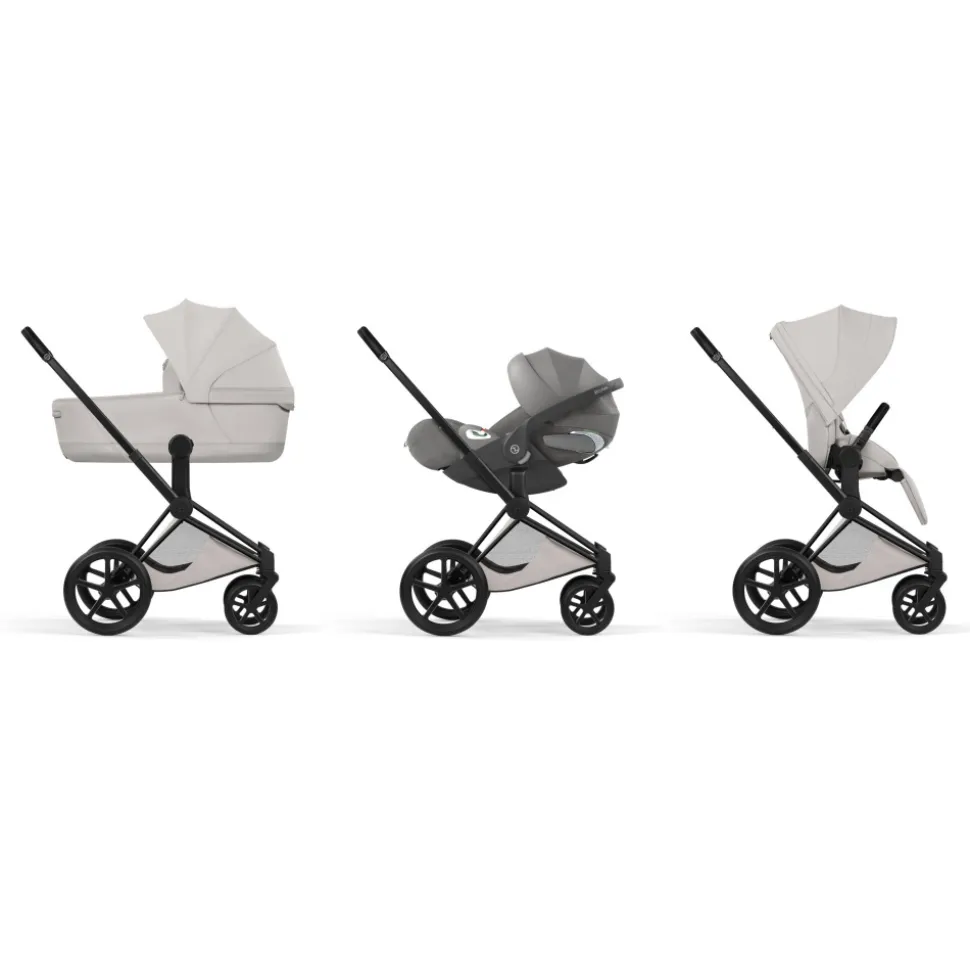 Poussette priam 5 city grey châssis matt black