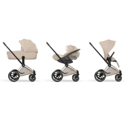 Poussette priam 5 cozy beige châssis rosegold
