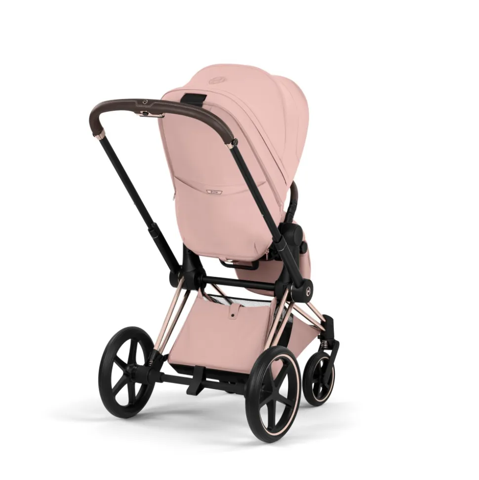 Poussette priam 5 peach pink châssis rosegold