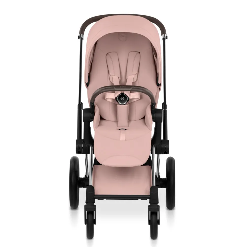 Poussette priam 5 peach pink châssis chrome