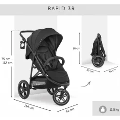 Poussette rapid 3r black