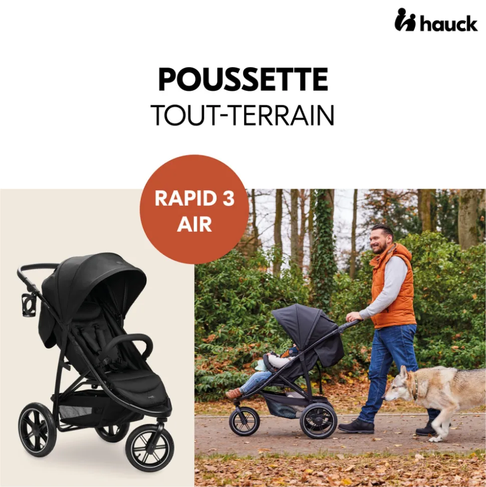 Poussette 3 roues rapid 3 air black