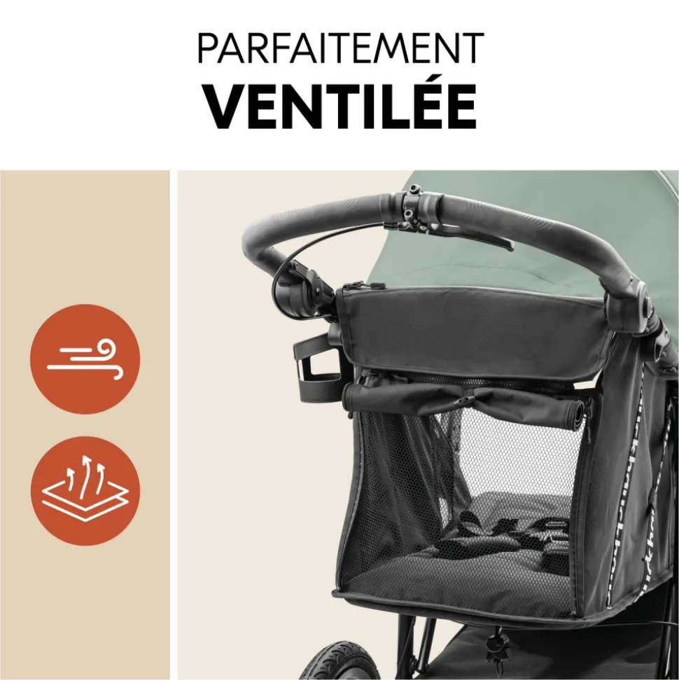 Poussette 3 roues runner 3 jungle green