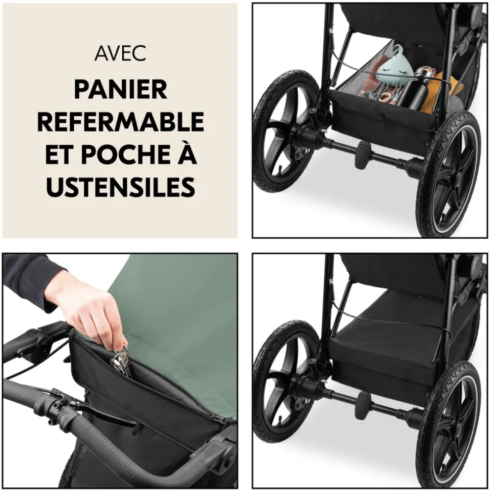 Poussette 3 roues runner 3 jungle green