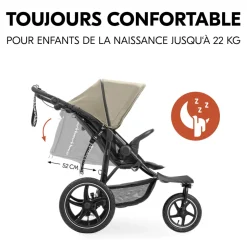 Poussette 3 roues runner 3 olive