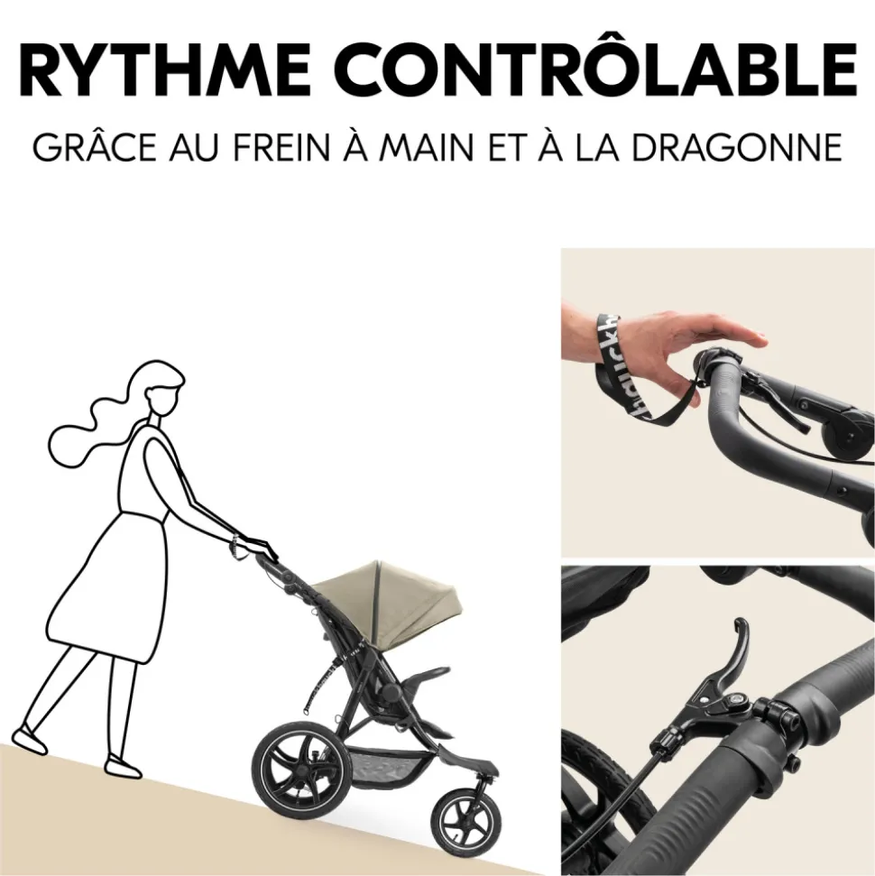 Poussette 3 roues runner 3 olive