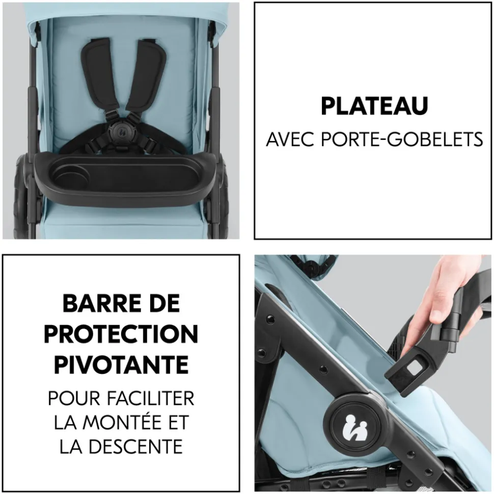 Poussette 4 roues shop n care dusty-blue