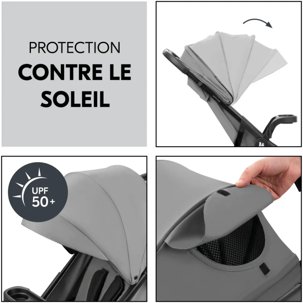 Poussette 4 roues shop n care grey