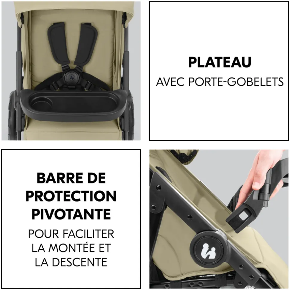 Poussette 4 roues shop n care olive