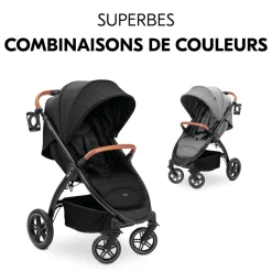 Poussette 4 roues uptown black melange black